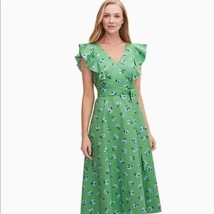Kate Spade tea garden toss poplin midi dress